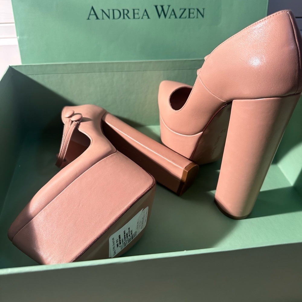 ANDREA FENZI Nude Platform Pumps - Picture 7 of 15